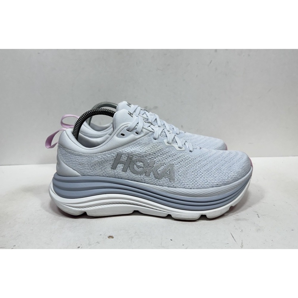 Hoka One One Gaviota 5 Womens Size 8.5 White Grey Pink Running Shoes 1134235 SCP